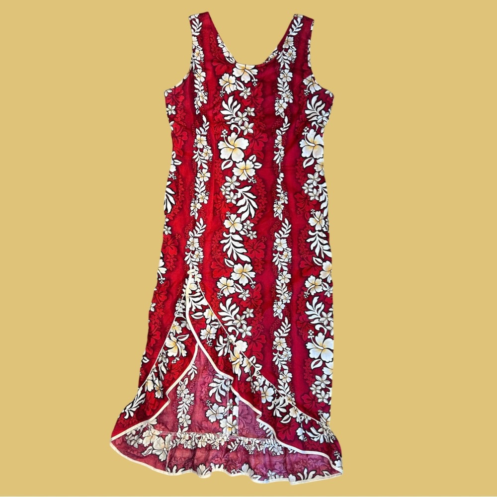 Jade Fashions Red Hibiscus Princess Hawaiian Dress ($65)